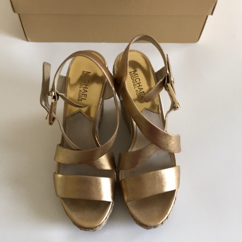 Michael Kors Gold Wedges